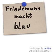 Plakat f&uuml;r das Konzert im ACT mit dem Chansontrio SO BLAU am 26. Juni 2010, Bremen